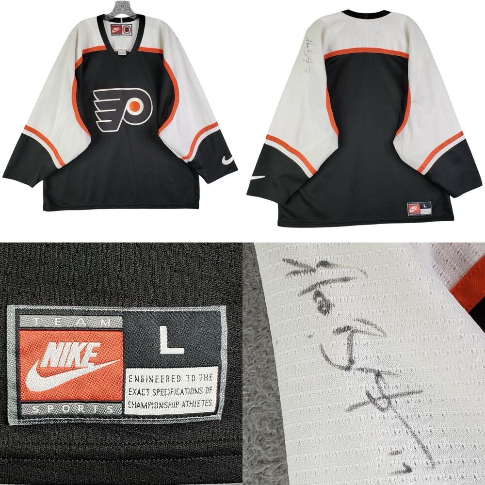 VTG Blank Nike Team Sport Philadelphia Flyers White Orange NHL Hockey Jersey L